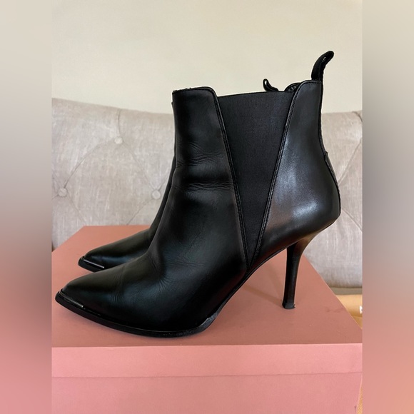 Acne Studios Jemma PointyToe Black Leather Stiletto Heel Bootie - Size 38 (US 8) - Picture 9 of 16